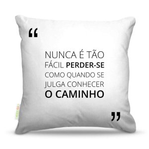 Almofada 45 x 45cm Nerderia e Lojaria frases caminho colorido