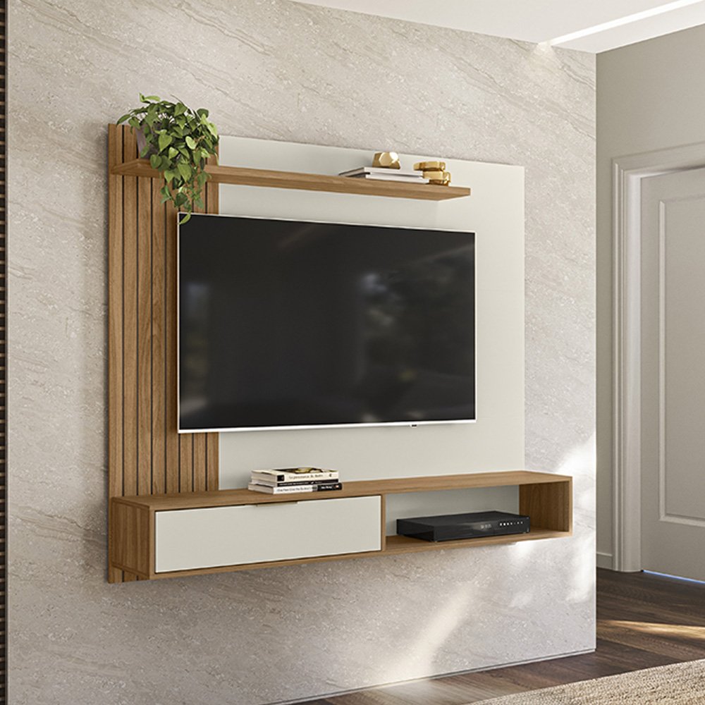 Painel Tv 65" Berlim Nature Off White Plla - 3