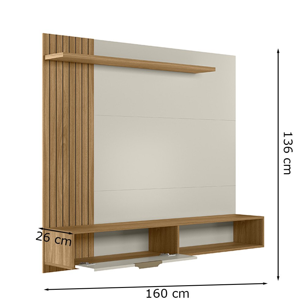Painel Tv 65" Berlim Nature Off White Plla - 4