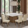 Conjunto De Mesa Com Tampo Giratório Amesterdã 1,36m 8 Cadeiras Creta Cedro / Off White/ Areia - 2