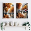 Ver imagem 2 de Kit 2 Quadros Artísticos Cidades Europa 24x18cm:madeira Branca