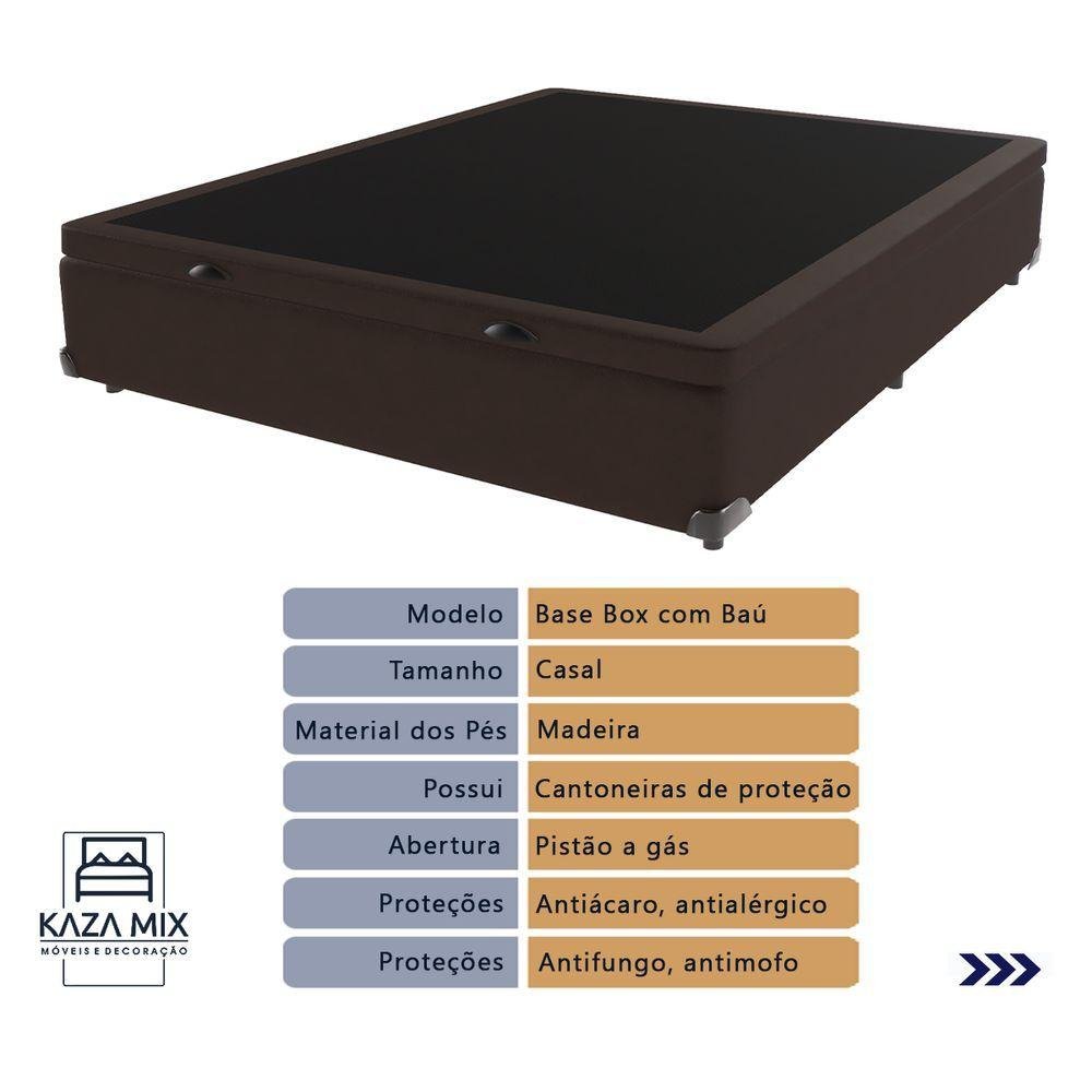 Cama Box Baú Casal Colchão Ortobom Airtech Springpocket - 4