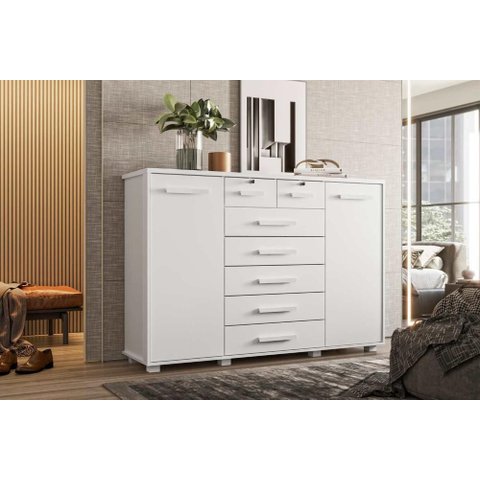 Cômoda 7 Gavetas com 2 Portas Fontana - Branco - Albatroz