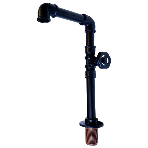 Torneira Design Industrial Clássica Luxo PVC 3/4" - Madareli - Preto