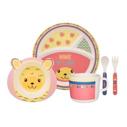 Conjunto Refeição Infantil 5 Peças Lhama - 1