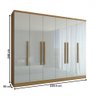 Guarda-roupa Casal Velar 6 Portas 4 Gavetas Cinamomo/off White - Panorama Móveis - 5