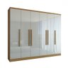 Guarda-roupa Casal Velar 6 Portas 4 Gavetas Cinamomo/off White - Panorama Móveis - 3