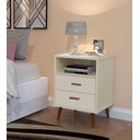 Ver imagem 1 de Mesa de Cabeceira 2 Gavetas com Pés Pvc Retro - Itália - Cm - Off White