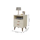 Ver imagem 3 de Mesa de Cabeceira 2 Gavetas com Pés Pvc Retro - Itália - Cm - Off White