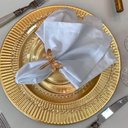 Ver imagem 2 de Jogo 8 Sousplat de Mesa Redondo Primer Dourado Plástico Lyor 33cm