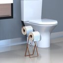 Ver mais imagens de Porta Papel Higiênico Suporte de Chão Duplo Rose Gold Seul