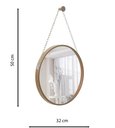 Ver mais imagens de Espelho Decorativo Adnet Marrom Alça Corrente Cromada 30 cm Redondo 30 cm