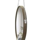 Ver imagem 4 de Espelho Decorativo Adnet Marrom Alça Corrente Cromada 30 cm Redondo 30 cm