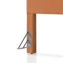 Ver imagem 4 de Cabeceira Cama Box Casal 1,40m Estofada Detalhe em Madeira Java Veludo Terracota