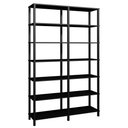 Ver imagem 1 de Estante 140x38x221 Preta Montantes Pretos C/ 6 Prat. 33cm