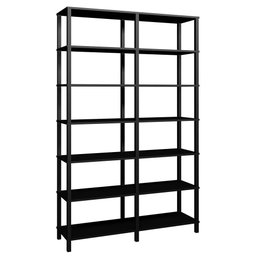 Estante 140x38x221 Preta Montantes Pretos C/ 6 Prat. 33cm - 1