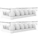 Ver imagem 5 de Kit 2 Organizadores Porta Ovos com Tampa Caixas de Armazenamento para Ovos 18 Un Cada Clear Fresh ou