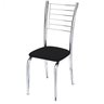 Kit 4 Cadeiras Iara Cromada para Cozinha-Corino Preto-Gat Magazine - 3