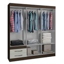 Ver imagem 3 de Guarda-roupa Casal 6 Portas 2 Gavetas Recife-poliman - Amendoa / Off-white