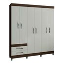 Ver imagem 1 de Guarda-roupa Casal 6 Portas 2 Gavetas Recife-poliman - Amendoa / Off-white