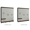 Ver imagem 2 de Guarda-roupa Casal 6 Portas 2 Gavetas Recife-poliman - Amendoa / Off-white