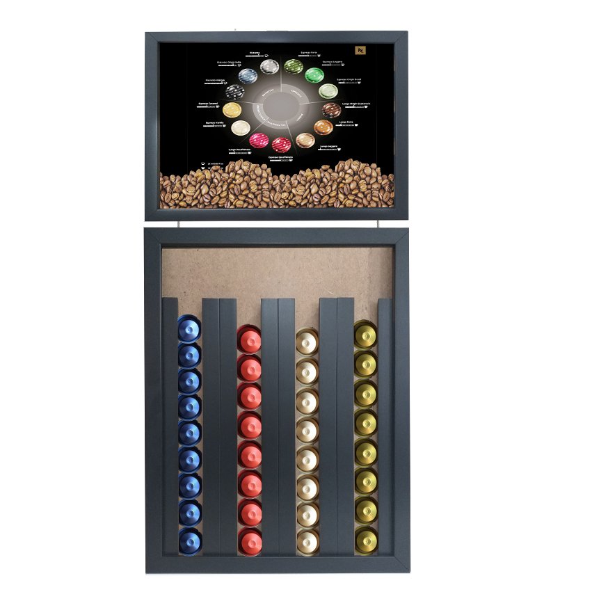 Quadro Caixa Porta Capsulas de Café Nespresso 33x43cm (Com Led) Nerderia e Lojaria tipos de cafe pre - 1