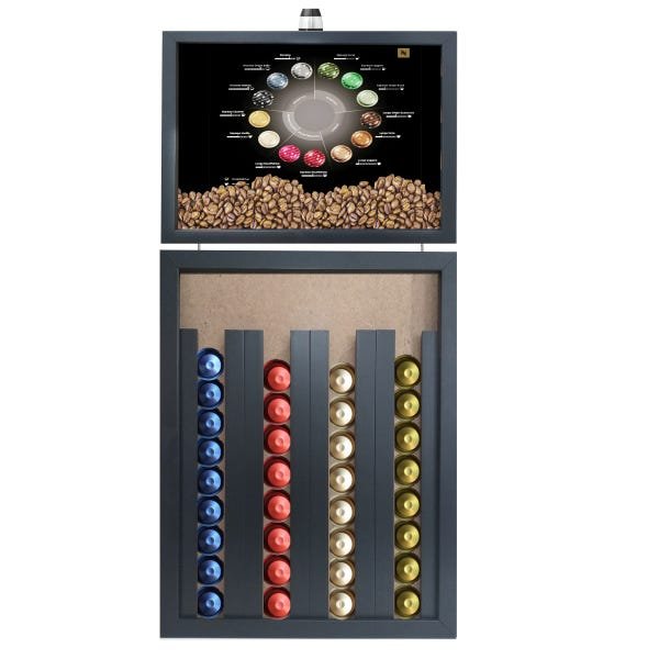 Quadro Caixa Porta Capsulas de Café Nespresso 33x43cm (Com Led) Nerderia e Lojaria tipos de cafe pre