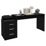Mesa para Escritório Home Office Corina 3 Gavetas Preto Texturizado - Gran Belo - 1