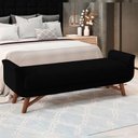 Ver imagem 2 de Puff Recamier Decorativo com Pés em Madeira 160 Cm Itália Bouclê Preto - Lyam Decor