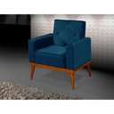 Ver imagem 2 de Kit 4 Poltronas Decorativa Florença Pés em Madeira Maciça Estofado Veludo - Azul