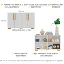 Ver imagem 4 de Aparador Buffet 4 Portas com Pés Quadrados Viena Multimóveis Branco/natural