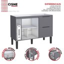 Ver imagem 3 de Gabinete de Cozinha Para Pia de 120 em Madeira Cisne 2 Gavetas Cinza - Cozimax