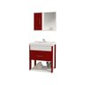 Conjunto Gabinete Inferior e Superior Banheiro 1 Porta 1 Gaveta Rubi - Vinho - Vermelho - 2