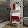 Conjunto Gabinete Inferior e Superior Banheiro 1 Porta 1 Gaveta Rubi - Vinho - Vermelho - 3