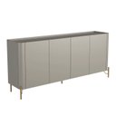 Ver imagem 2 de Balcão Buffet para Sala de Estar 180cm Porta Lisa 100% MDF com Pés em Metal Bend Cinza/Grigio/Bronze