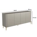 Ver imagem 3 de Balcão Buffet para Sala de Estar 180cm Porta Lisa 100% MDF com Pés em Metal Bend Cinza/Grigio/Bronze