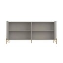 Ver imagem 4 de Balcão Buffet para Sala de Estar 180cm Porta Lisa 100% MDF com Pés em Metal Bend Cinza/Grigio/Bronze