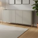 Ver imagem 1 de Balcão Buffet para Sala de Estar 180cm Porta Lisa 100% MDF com Pés em Metal Bend Cinza/Grigio/Bronze