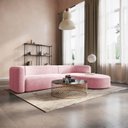 Ver imagem 1 de Sofá Modular Sala de Estar Decoração Luxo 265cm Lado Esquerdo Suede Celinne Luxuoso