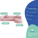 Ver imagem 4 de Sofá Modular Sala de Estar Decoração Luxo 265cm Lado Esquerdo Suede Celinne Luxuoso