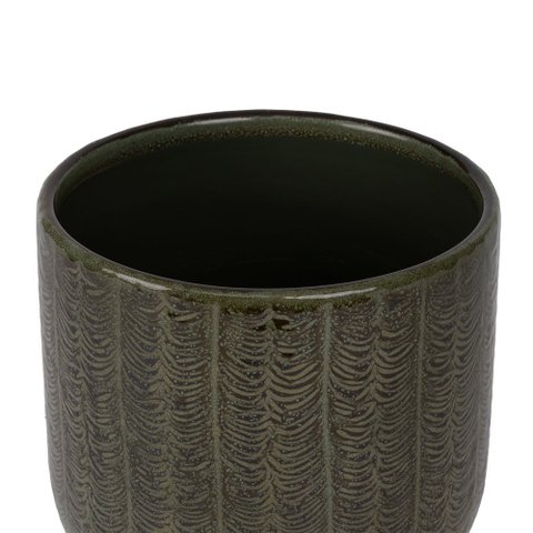 Cachepot Decorativo em Cerâmica Verde Escuro 15,5cm 22851 Mart
