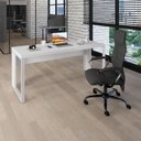 Ver imagem 3 de Escrivaninha Industrial 190cm x 60cm Pés Metal sem Gavetas Branco F5 Office