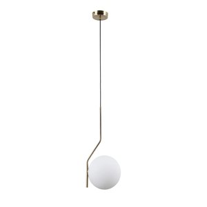 Pendente Bella Viva Dourado e Branco 16x45cm E27 Bolinha 5w SQ006