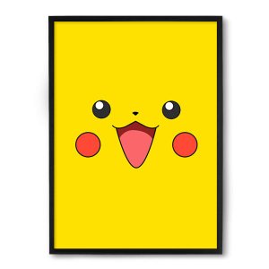 Quadro Decorativo 23x33cm Nerderia e Lojaria pikachu preto