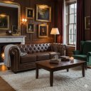 Ver imagem 2 de Sofá 3 Lugares Chesterfield Couro Natural:456castanho