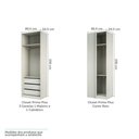 Ver imagem 5 de Guarda Roupa Em U Com 6 Gavetas, 5 Cabideiros Legno Crema