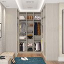 Ver imagem 1 de Guarda Roupa Em U Com 6 Gavetas, 5 Cabideiros Legno Crema