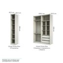 Ver imagem 4 de Guarda Roupa Em U Com 6 Gavetas, 5 Cabideiros Legno Crema