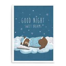 Quadro Decorativo 23x33cm Nerderia e Lojaria branco urso boa noitebranco - 1