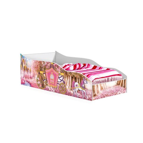 Cama Solteiro Carro Mágico Princesinha com Colchão